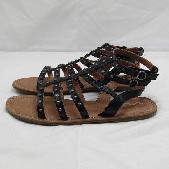 New Nina Kids Girl’s Edie Studded Gladiator Sandal in Black Smooth Sz 6 - Picture 9 of 12